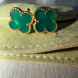 Van Cleef & Arpels Green Clover Earrings